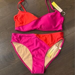 Summersalt Pink and Red Bikini Set